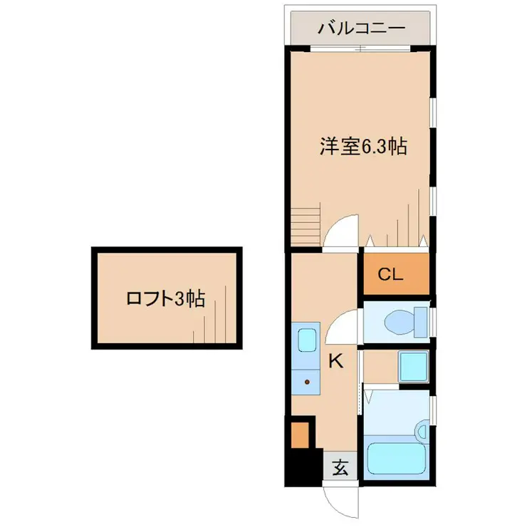 フェビタ国立 2階階 間取り