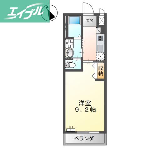 カレント(1K/1階)の間取り写真