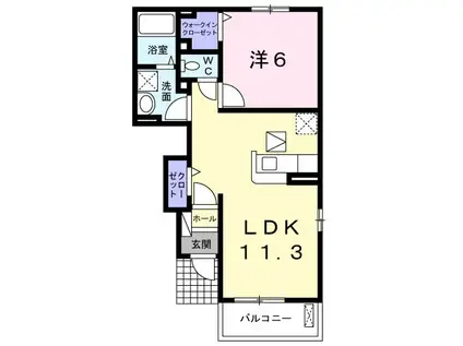 グラース A(1LDK/1階)の間取り写真