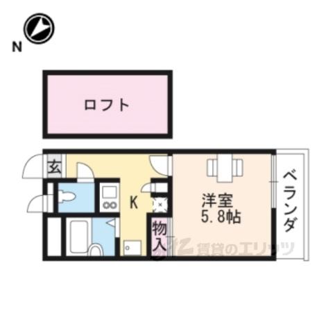 レオパレス カサグランデ(1K/2階)の間取り写真
