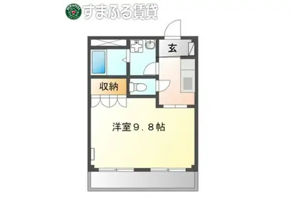 リトルビーチ(1K/2階)の間取り写真