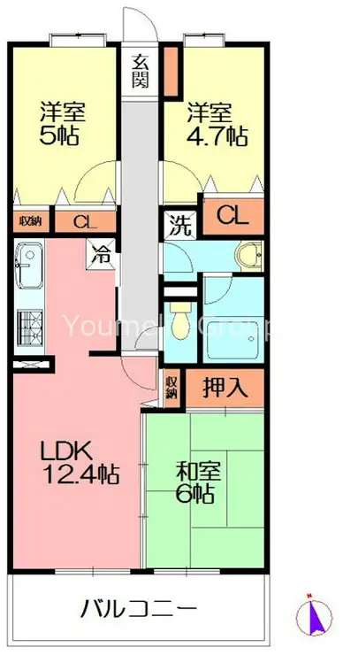 湘南山の手マンション 5階階 間取り