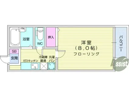 NOBLEPARK(1K/1階)の間取り写真