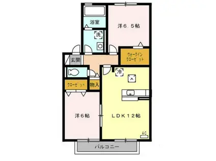 コーポラスII(2LDK/1階)の間取り写真