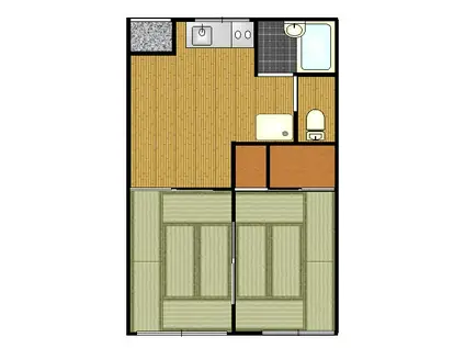 レスカールハウス(2DK/2階)の間取り写真