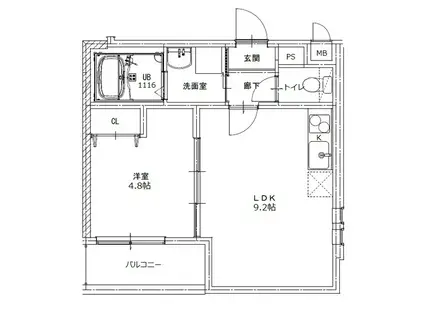 ハイツBLUEBELL(1LDK/1階)の間取り写真