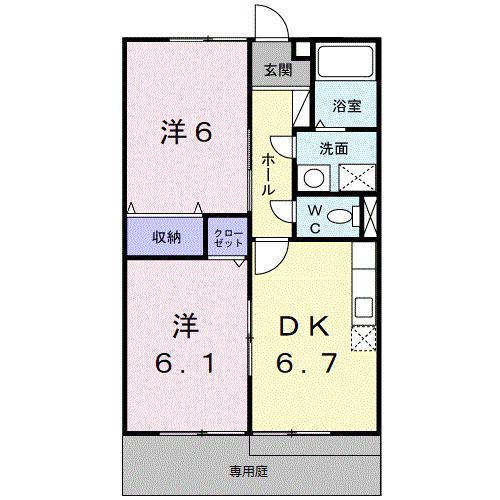 ＪＲ紀勢本線 海南駅 徒歩9分 2階建 築30年(2DK/1階)の間取り写真