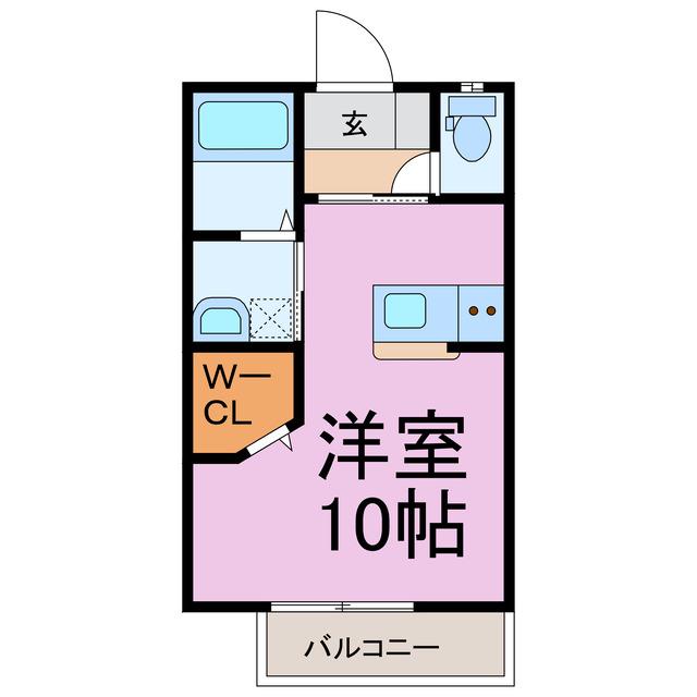 エボリュクス カゾC棟(1K/2階)の間取り写真