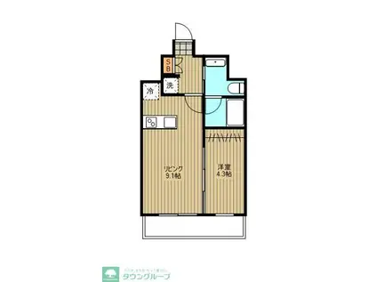 KINUTA HILLS(1LDK/1階)の間取り写真