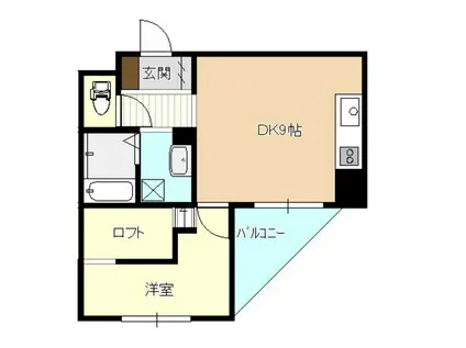 シグナス(1DK/4階)の間取り写真