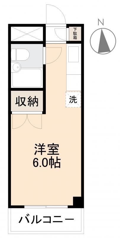 コーポ川添(ワンルーム/5階)の間取り写真