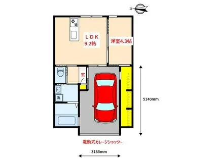 YOUNEXT GARAGE(1SLDK/1階)の間取り写真