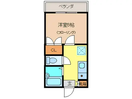 フォアグレイス(1K/2階)の間取り写真