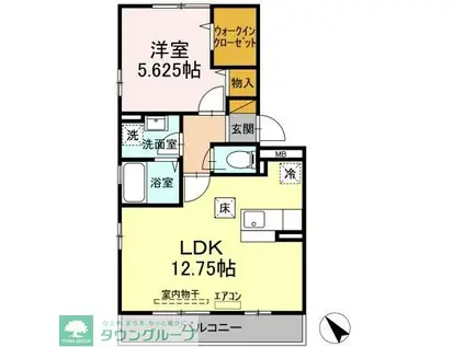 サニーハイツ(1LDK/1階)の間取り写真