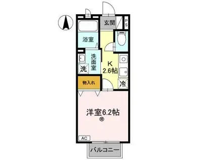 メゾン・ド・モンテアルバン(1K/2階)の間取り写真