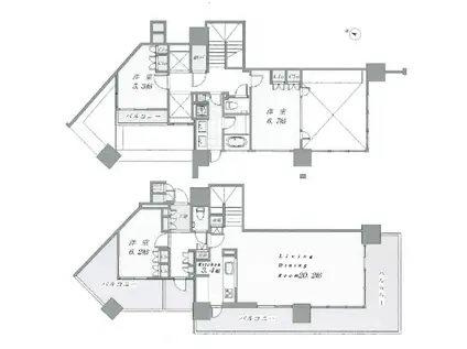 パークタワー横浜ポートサイド(3LDK/25階)の間取り写真