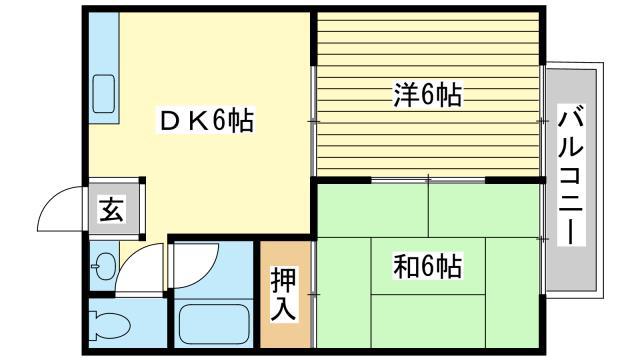 エステートピア白浜I(2DK/2階)の間取り写真