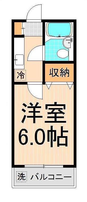 メゾン渡辺(1K/2階)の間取り写真