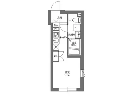カリタス不動前(ワンルーム/2階)の間取り写真
