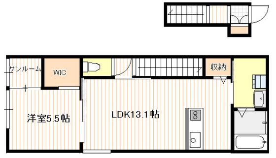 ドリー南栄(1LDK/2階)の間取り写真