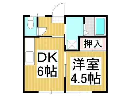 メイゾン早苗(1DK/1階)の間取り写真