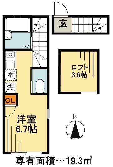バーミープレイス新小岩(ワンルーム/2階)の間取り写真