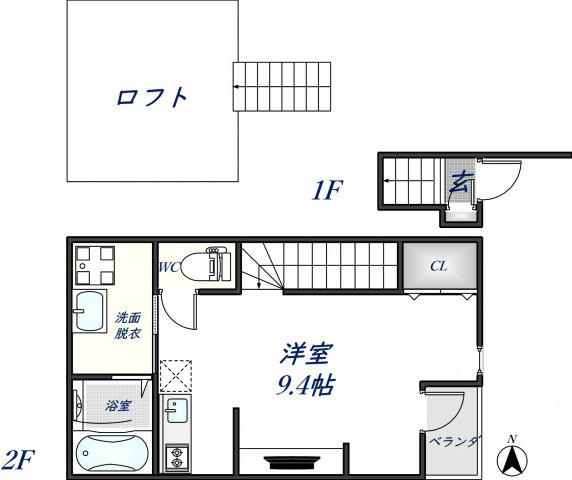 あんしん新池島(ワンルーム/1階)の間取り写真