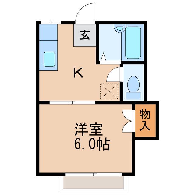 タウニィフルタ(1K/1階)の間取り写真