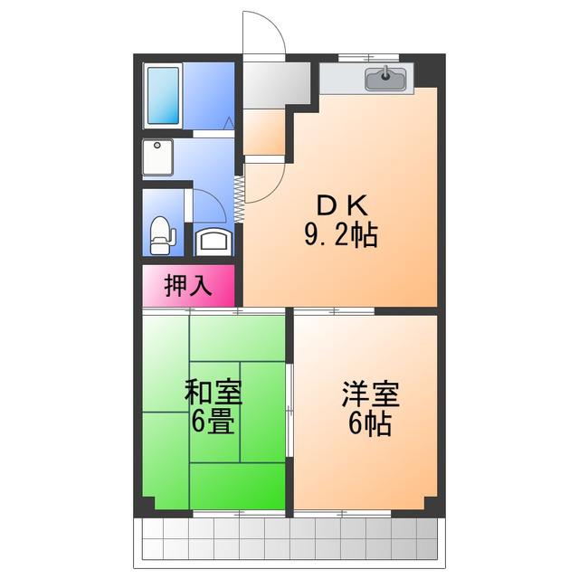 パレスさくらA(2DK/1階)の間取り写真