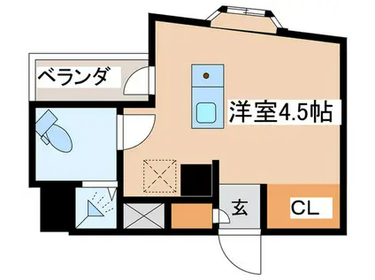 ヌイリューフ(ワンルーム/2階)の間取り写真