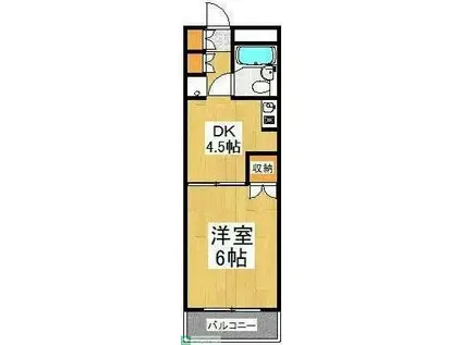 みずほ台ガーデン(1DK/2階)の間取り写真