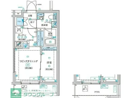 ベルシード王子神谷(1LDK/2階)の間取り写真