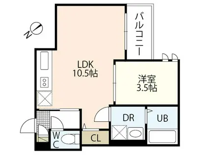 PENSION JULY廿日市駅前(1LDK/3階)の間取り写真