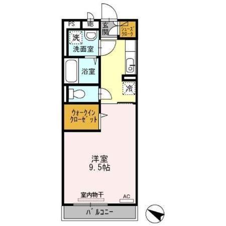 グラッサ新広(1K/2階)の間取り写真