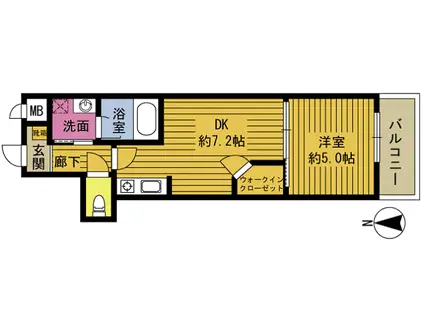 S-FORT大分長浜町(1DK/3階)の間取り写真