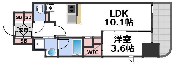 コンフォリア・リヴ北浜淡路町(1LDK/7階)の間取り写真