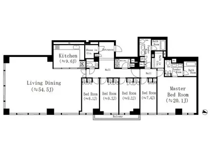 レジディア市谷砂土原町S(5LDK/2階)の間取り写真