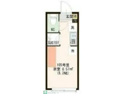 レジデンス・イン初台(ワンルーム/1階)の間取り写真