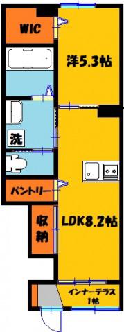 クレストコート清修(1LDK/1階)の間取り写真