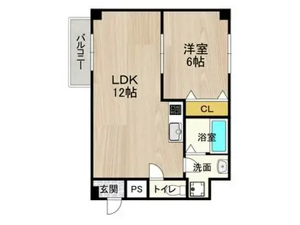 CITY SPIRE難波ウエストIIHERMITAGE NANB(1LDK/7階)の間取り写真