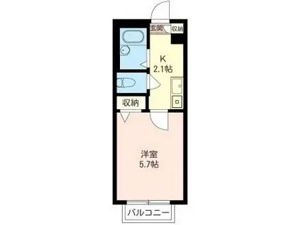 カーサベルデ上池袋(1K/2階)の間取り写真