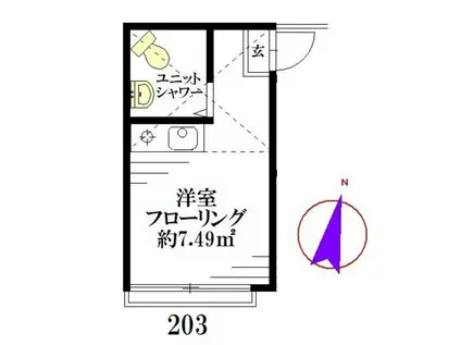 ライブコア練馬(ワンルーム/2階)の間取り写真