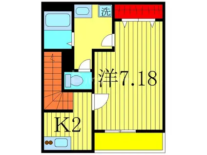リブリ・KITAKASAI(1K/2階)の間取り写真
