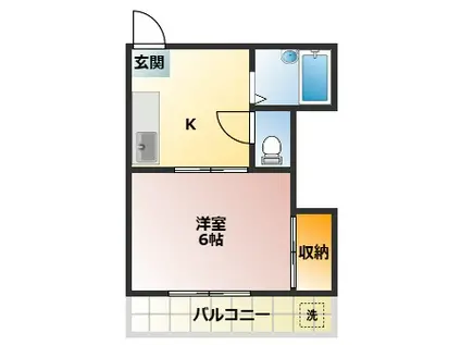 ハイツタカノ(1K/1階)の間取り写真