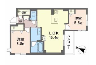 グランメゾン本山(2LDK/2階)の間取り写真