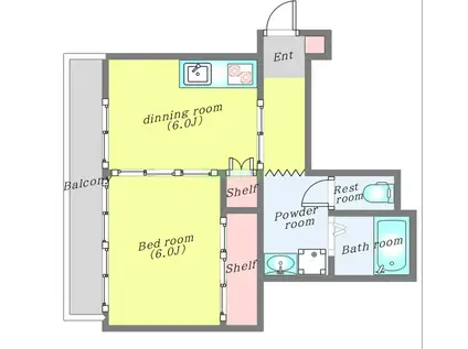 東大野田アヴェニュー(1DK/1階)の間取り写真