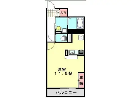 レオネクストフォンティーヌIII(1K/1階)の間取り写真