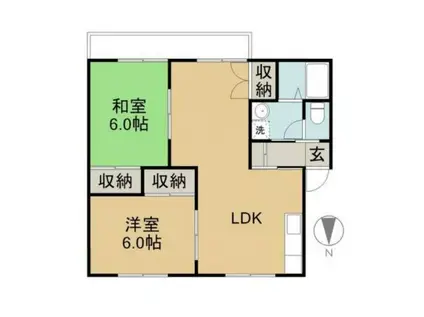 メゾン・ド・東雲 A棟(2LDK/2階)の間取り写真