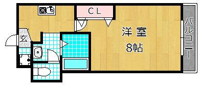 Mプラザ津田駅前十番館(1K/2階)の間取り写真