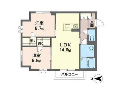 メゾントロワ(2LDK/3階)の間取り写真